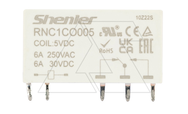 Реле RNC1CO005, 1CO, 6A(250VAC/30VDC), 5VDC, для печатных плат и цоколей SNB05/SNC05, IP60