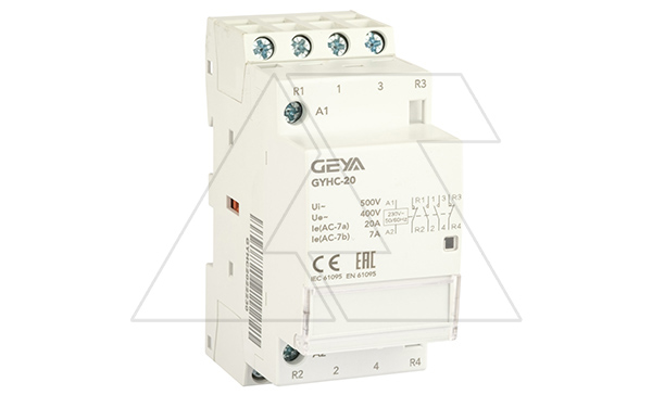 Контактор модульный GYHC-4P, 20A, 2NO+2NC, 230VAC, 2M