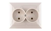OPAL - Розетка 2x2P с рамкой, бежевый