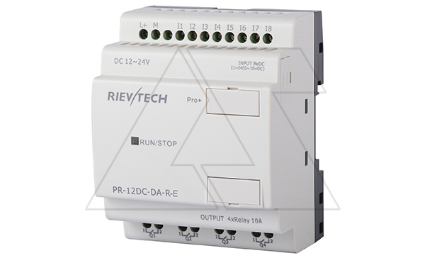 Программируемый логический контроллер PR-12DC-DA-R-E, 12_24VDC, 8DI(4AI), 4RO, RTC, RS232, нерасширяемый Программируемый логический контроллер PR-12DC-DA-R-E, 12_24VDC, 8DI(4AI), 4RO, RTC, RS232, нерасширяемый