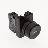 CP-DOY-B-(CA-C1)-IP65  Кнопка черная пластиковая 1НО, горизонтальная стрелка