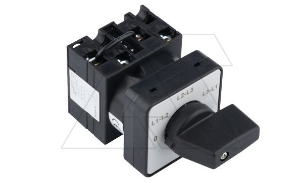 Переключатель вольтметра UKT0-2-15920/E, 20A, тип 0-LL (0-линейное), на дверь, фронт IP65