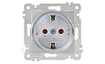 Rita - Розетка 2P+E, защ. шторки, нерж. сталь от интернет-магазина amperkin.by