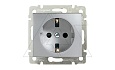 Valena - Розетка 2P+E нем. стд. со шторками, алюминий от интернет-магазина amperkin.by