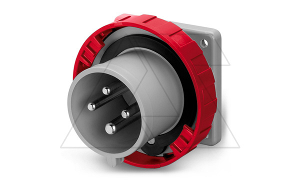 Разъем пром. силовой CEE встраиваемый, штекер, 32A, 3P+E 6h, 380_415VAC 50/60Hz, уст. 75x75mm, IP66/IP67/IP69, серия OPTIMA