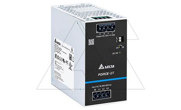 Блок питания импульсный Force-GT, 480W, 20А, 3(2)х320(340)_575VAC (450_800VDC) / 24VDC, DIN35, реле DC OK, винт.клеммы, ал.корпус Блок питания импульсный Force-GT, 480W, 20А, 3(2)х320(340)_575VAC (450_800VDC) / 24VDC, DIN35, реле DC OK, винт.клеммы, ал.корпус