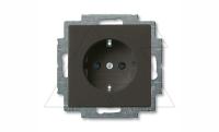 Basic 55 - Розетка 2P+E нем. стд.винтовые клеммы (шато-черный)