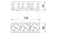 Розетка STD-D3 RW3, 3х2P+E нем.ст., со смещением контактов 33°, пруж. зажимы, защ. шторки (белый) от интернет-магазина amperkin.by