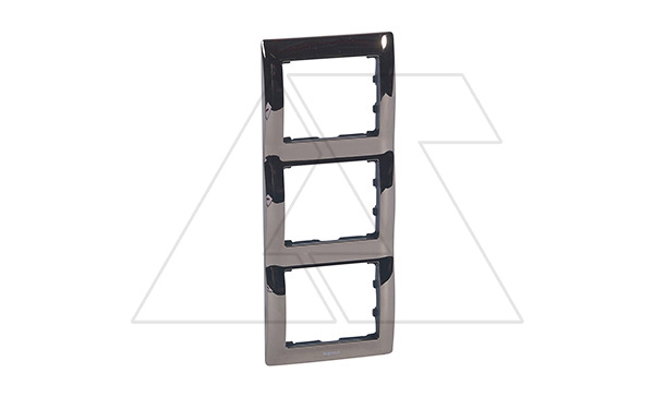 Galea Life - Рамка Metallic на 3 поста вертикальная, Black Nickel