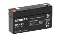 Батарея аккумуляторная Acumax AM1.3-6, T1, 6V/1.3Ah, 52(58)x97x24 HxLxW, 0.28kg, 6-9 лет