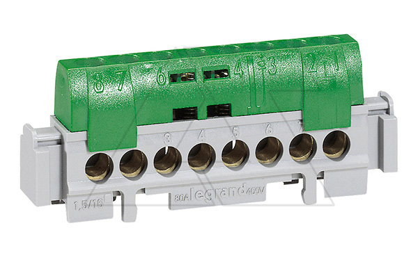 Клеммная колодка "черная" 8х1.5-16мм2, L=75мм (стикерованный)