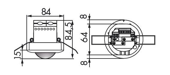 Датчик присутствия B.E.G. PD2N-M-1C-LED-FC