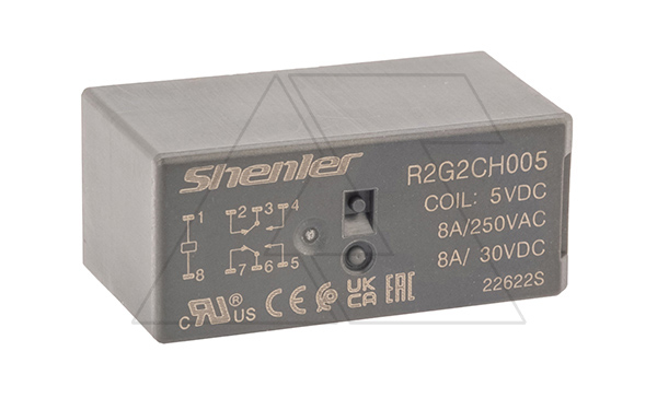 Реле R2G2CH005, 2CO, 8A(250VAC/30VDC), 5VDC,  растр. 5mm, IP50