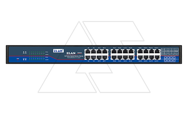 Преобразователь интерфейсов ZLAN5G00A, RS-232/485/422 в Ethernet, 16xRS-232/485/422, Modbus Gateway, 24VDC