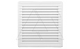 Решетка вентиляционная с косыми ламелями, с сеткой, квадратная, 172х172мм, с выводом 140x140мм, пластик, белый от интернет-магазина amperkin.by