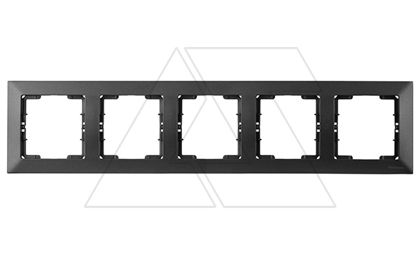 Candela - Рамка 5 постов, к механизмам серии 21, горизонтальный монтаж, дымчатый