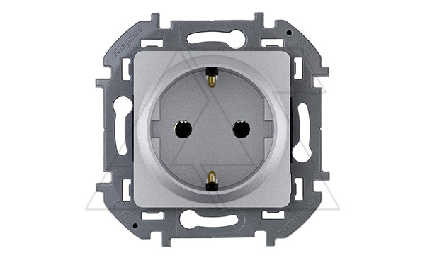 Inspiria - Розетка 2P+E нем. стд. (алюминий)