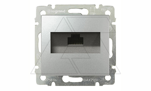 Valena - Розетка 1хRJ-45 FTP CAT6 монтаж на винтах, алюминий