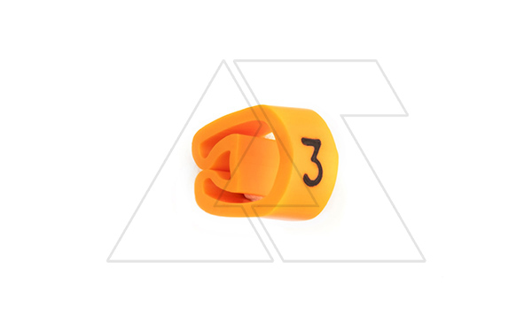 Маркер кольцевой RMS-04 59843-3, D кабеля 8-16mm, 16-70mm2, символ "3", PVC, оранжевый (упак. 100шт.)