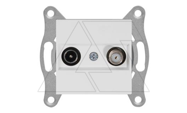 Rita - Розетка TV-SAT, проходная, 4Дб/F разъем, белый