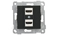 Rita - Розетка 2xHDMI, черный мат от интернет-магазина amperkin.by