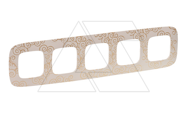 Valena Allure - Рамка 5 постов верт/гориз, нарцисс золото