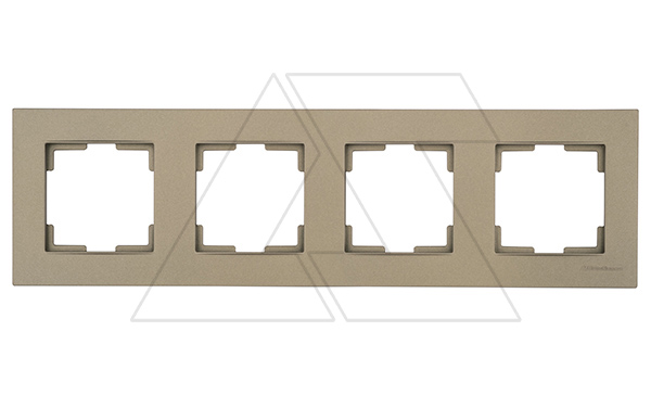 Rita - Рамка 4 поста, горизонтальный монтаж, антрацит