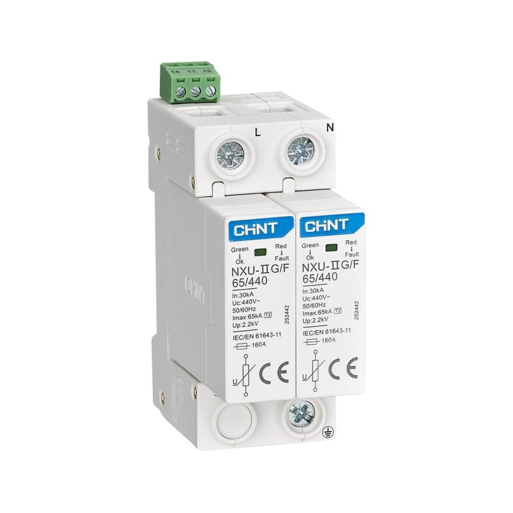 УЗИП NXU-IIG/F 2P In=30кА Im=65кА Uc=440B (класс II)