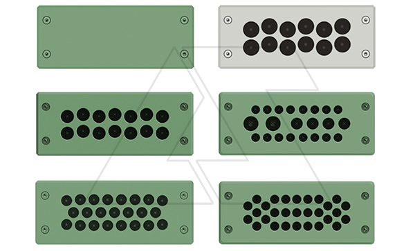 Панель кабельного ввода с фланцами для щита EC 148x60мм, кол-во вход. x диаметр в мм: 12x5,0-13,5, IP65