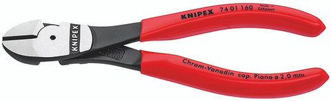 Бокорезы особой мощности, L-160 мм, чёрные, обливные рукоятки (KNIPEX)