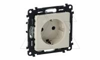 Valena Life - Розетка 2P+E нем. стд., безвинтовые зажимы, слоновая кость (инд. упаковка)