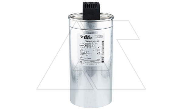 Конденсатор CSADG-0,44/28,1N, трехфазный, 28,1kVAr(440VAC), 23kVAr(400VAC), MKP заполненный газом, S=25mm², нормальный режим, IP20