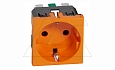 Mosaic - Розетка 2P+E, 2М, антибактериальная, защ. шторки, пруж. зажимы, оранжевая от интернет-магазина amperkin.by