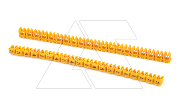 Маркировка кабельная KE1 d=0,75...1,5mm - «V» (желт) упак.200 шт