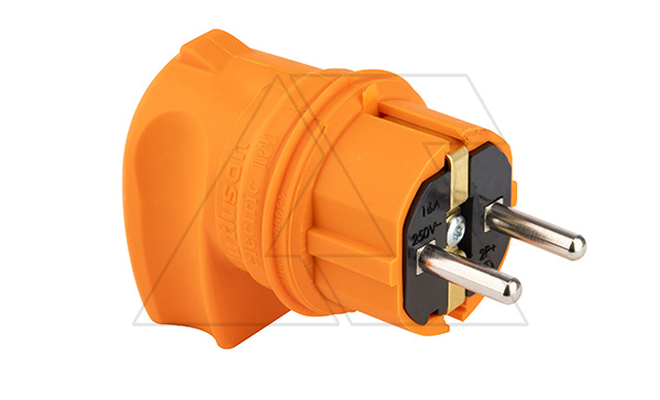Tena - Вилка 2P+E угловая, IP44, оранжевый