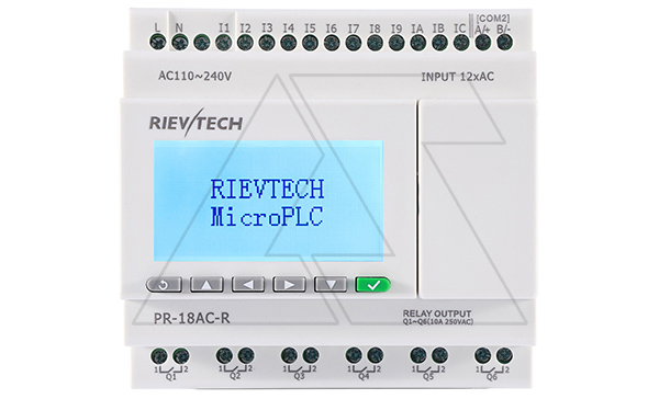 Программируемый логический контроллер PR-18AC-R, 110_240VAC, 12DI, 6RO, RTC, RS232, ЖКИ Программируемый логический контроллер PR-18AC-R, 110_240VAC, 12DI, 6RO, RTC, RS232, ЖКИ