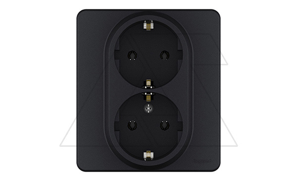 Inspiria - Розетка 2x2P+E нем. стд. (антрацит)