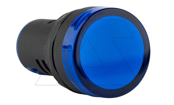 Индикатор светодиодный моноблочный AD116-22DS, синий, LED 24VAC/DC, IP65, 22mm