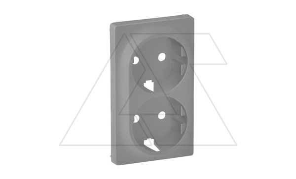 Valena Life - Лицевая панель для двойной силовой розетки 2х2P+E, алюминий