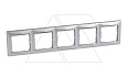 Valena - Рамка 5 постов верт/гориз, алюминий/серебро от интернет-магазина amperkin.by