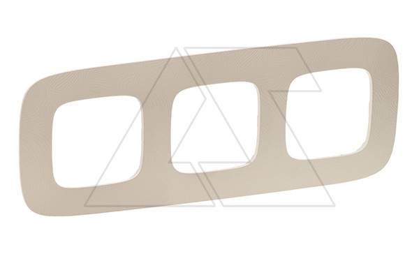 Valena Allure - Рамка 3 поста верт/гориз, тиснение бежевое