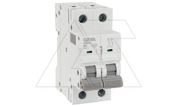 Авт. выключатель GYM9H-2P-63B, 2P, 63A, хар-ка B, 10kA, 2M