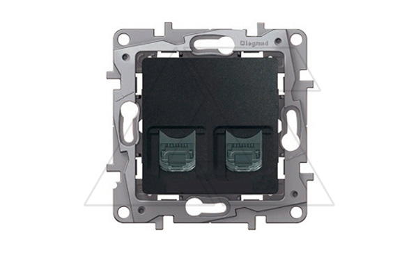Etika - Розетка RJ11+RJ45 5E UTP (антрацит)