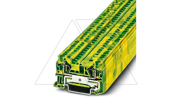 Клемма защитного проводника ST 4-PE /6,2mm, пружинная, 2 присоед., 4(max 6)mm2, желто-зеленая