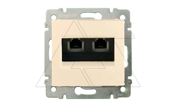 Valena - Розетка телеф. 2хRJ-11 4 конт., сл.кость