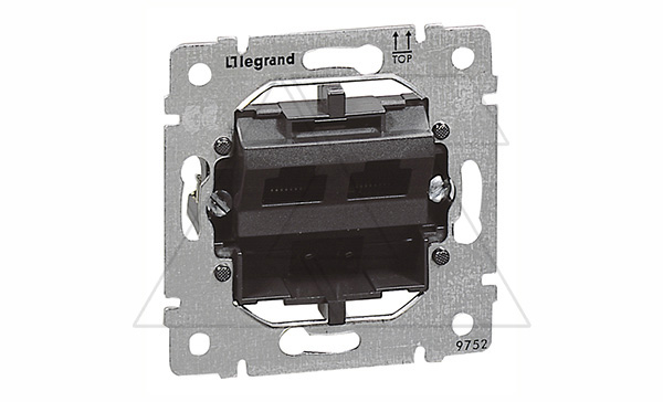 Galea Life - Розетка RJ45 кат. 5е UTP-2 коннектора, монтаж на винтах