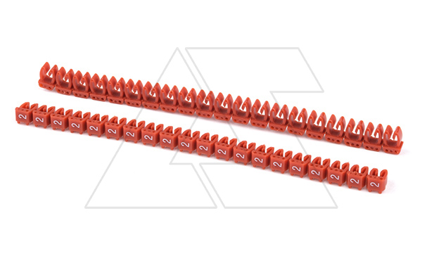 Маркировка кабельная KE1 d=0,75...1,5mm - «2» (красный) упак.500 шт
