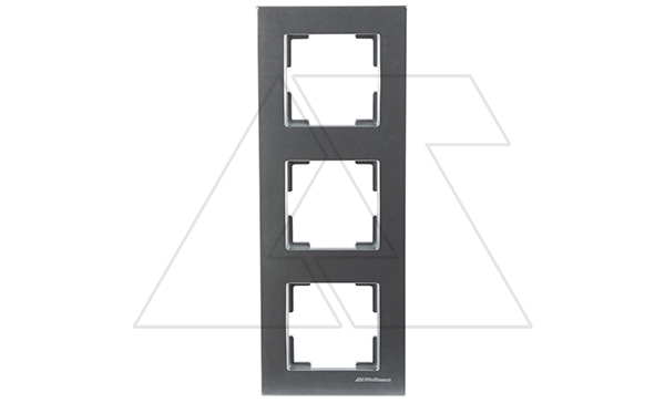 Rita - Рамка 3 поста, вертикальный монтаж, нерж. сталь