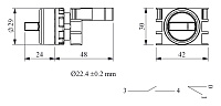 B-SL20-W-IP50-(BA-B1) Переключатель пластиковый на 2 положения (0-1) 60° с фиксацией 1НО, белый от интернет-магазина amperkin.by