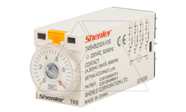 Реле времени TKB4B230A10S, 4CO, 5A, 230VAC, задержка включения, LED, 0.5s-10s±5%, монтаж в цоколь SKF14